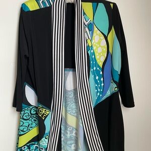 Frank Lyman Design Black and Multicolor Cardigan